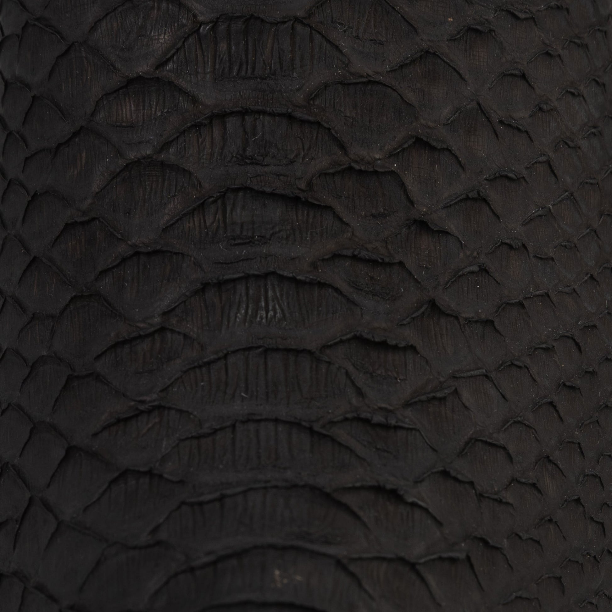Don Pascual matte black python square toe cowboy boot — macro close-up of matte black python scale texture on vamp